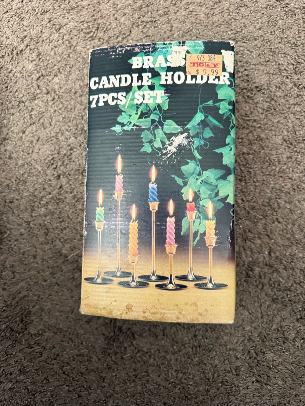 Brass Candle Holder 7-Piece Set - Brass Finish